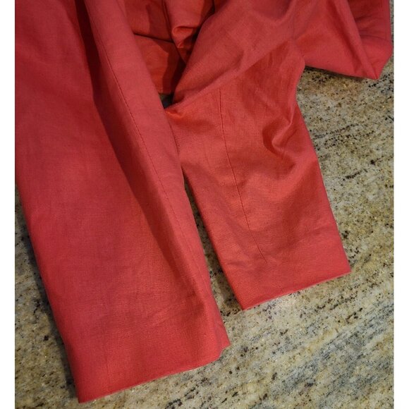 Linen Blend Blazer Women Sz 10 Lined blazer Pink 1 button Adolfo Studio - Picture 12 of 14